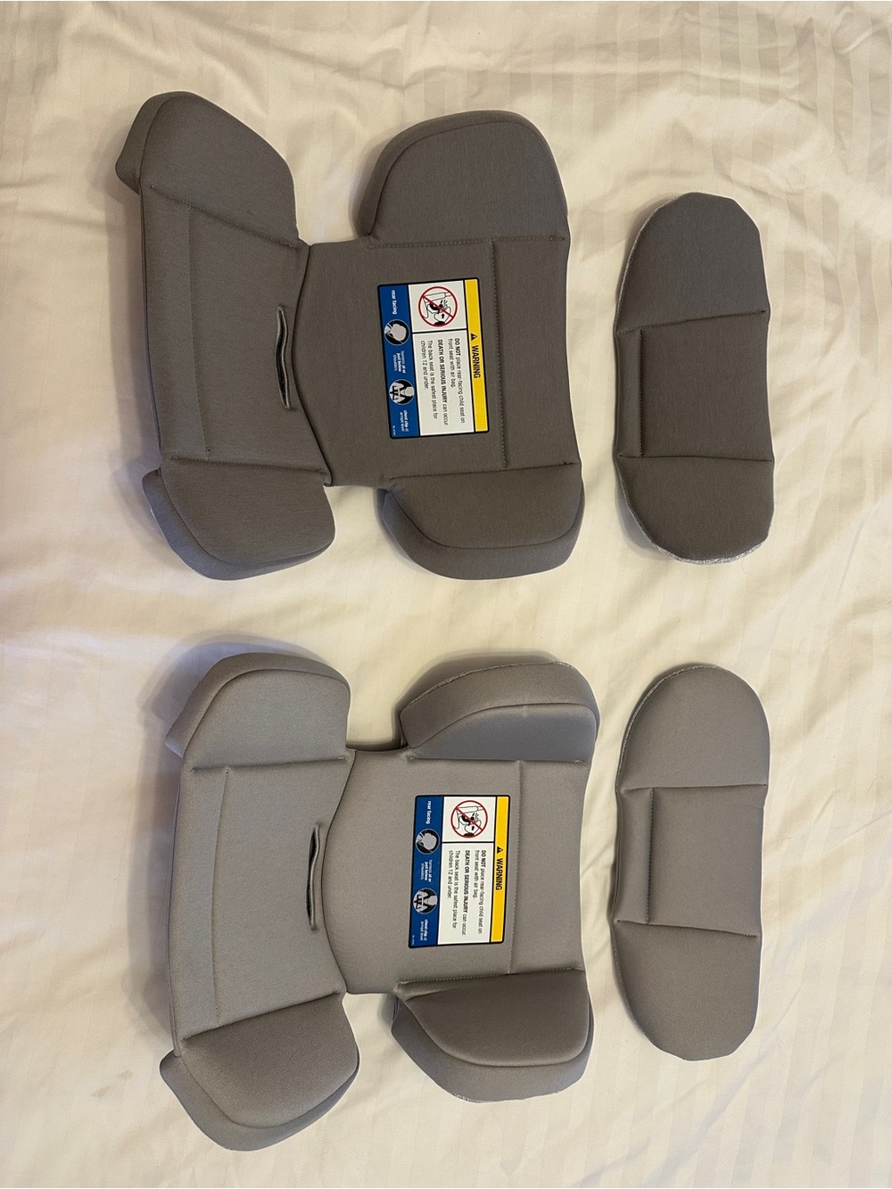 Gray Infant Car Seat Insert and Head Support Replacement Pads